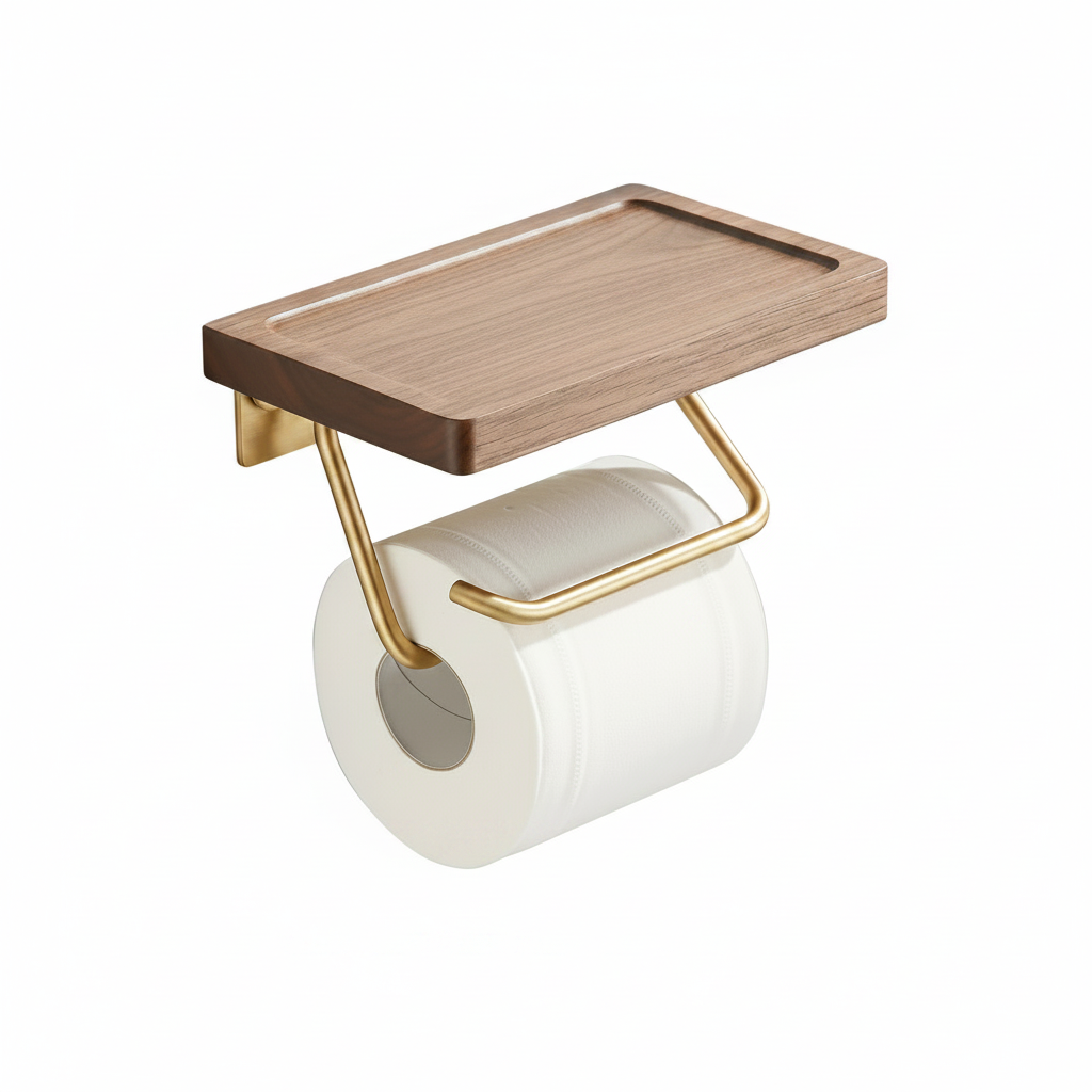 sanisupreme-walnut-series-toiletrolhouder-geborsteld-goud-1172011