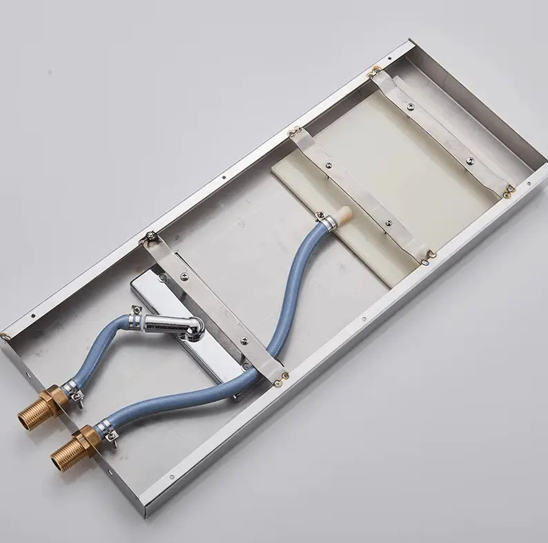 SaniSupreme® Wand Thermostatische Doucheset Biarritz 3 weg waterval met regendoucheplateau chroom glans