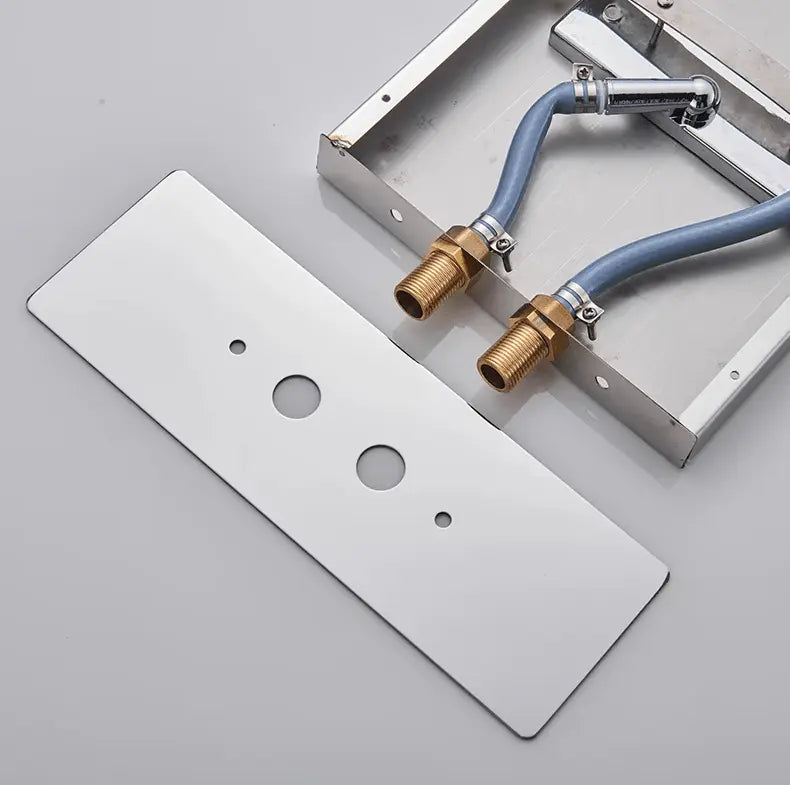 SaniSupreme® Wand Thermostatische Doucheset Biarritz 3 weg waterval met regendoucheplateau chroom glans