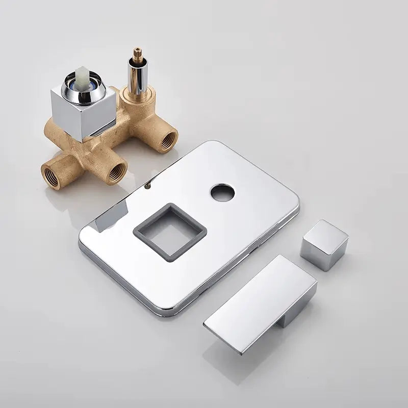 SaniSupreme® Wand Thermostatische Doucheset Biarritz 3 weg waterval met regendoucheplateau chroom glans