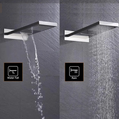 SaniSupreme® Wand Thermostatische Doucheset Biarritz 3 weg waterval met regendoucheplateau chroom glans