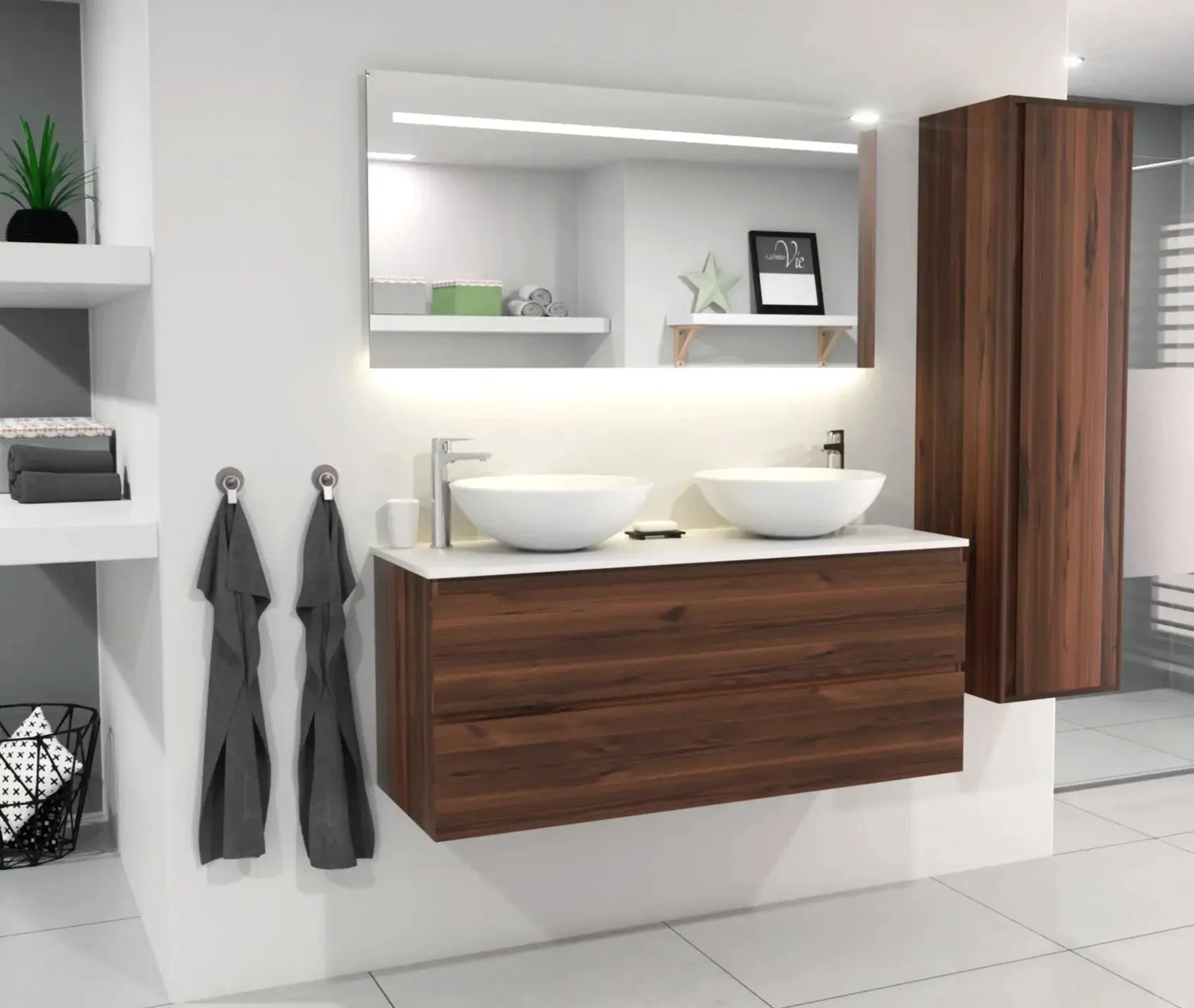 SaniSupreme Waskom Moon 42 cm Solid Surface Mat Wit