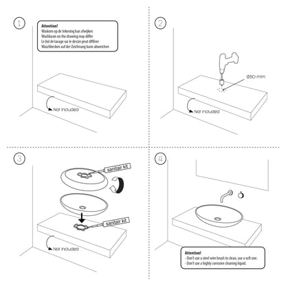 SaniSupreme Waskom Square keramiek Glans Wit 39x39x14,5 cm.