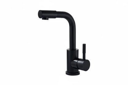 SaniSupreme Wastafel designkraan Nordica met draaibare kop|opbouw|gebogen mengkraan| kompleet | mat zwart Sanisupreme
