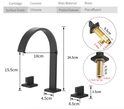 SaniSupreme Wastafelkraan - Badkraan San Marino bad inbouw - opbouw mengkraan model mat zwart