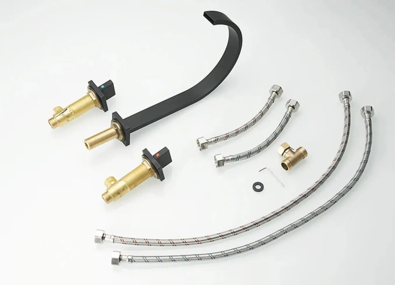 SaniSupreme Wastafelkraan - Badkraan San Marino bad inbouw - opbouw mengkraan model mat zwart