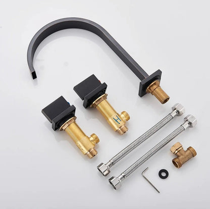 SaniSupreme Wastafelkraan - Badkraan San Marino bad inbouw - opbouw mengkraan model mat zwart