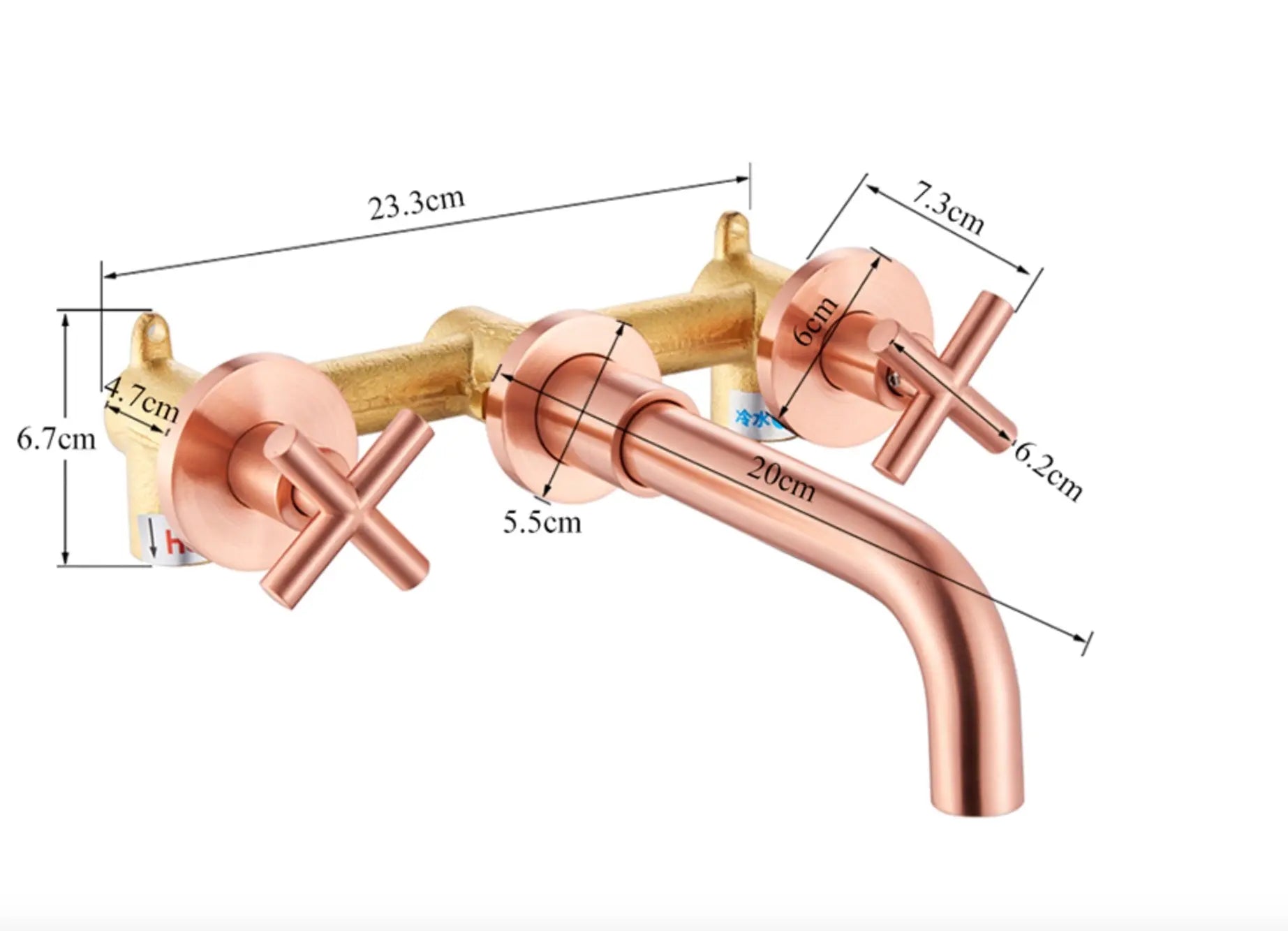 SaniSupreme Wastafelkraan Bologna Koper Brush inbouw 2 kranen Type I