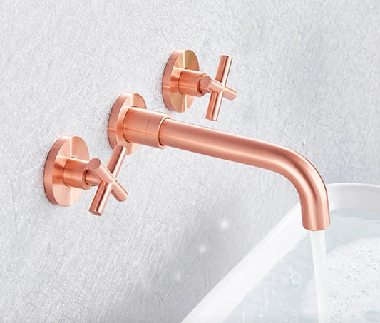 SaniSupreme Wastafelkraan Bologna Koper Brush inbouw 2 kranen Type I