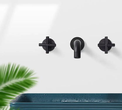 SaniSupreme Wastafelkraan Bologna mat zwart inbouw 2 kranen Type I