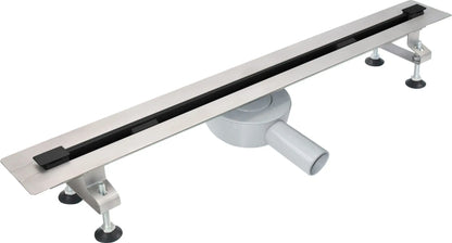 SaniSupreme Zwart Flat Douchedrain met Flens 60 cm - Variabel draaibaar uitloopdeel