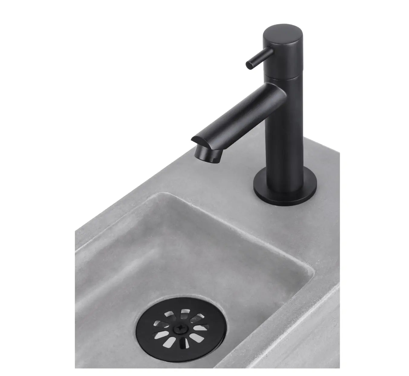 SaniSupreme zwart koudwater kraan/fonteinkraan toilet rechte uitloop