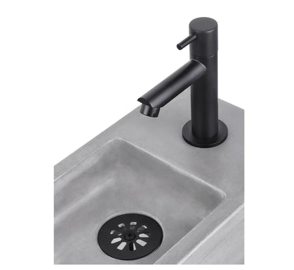 SaniSupreme zwart koudwater kraan/fonteinkraan toilet rechte uitloop