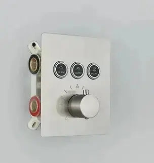 SaniSupreme® SmartPulse La Paz Inbouw plafond Thermostatische Doucheset 3 weg LED regendouche RVS Geborsteld Nickel