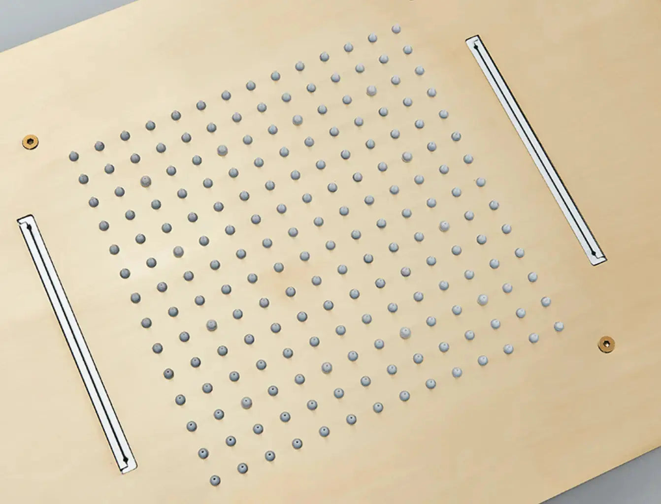 SaniSupreme®SmartPulse Inbouw Plafond Thermostatische Doucheset Manhattan LCD 3 weg LED regendouche La Paz Goud Geborsteld