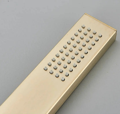 SaniSupreme®SmartPulse Inbouw Plafond Thermostatische Doucheset Manhattan LCD 3 weg LED regendouche La Paz Goud Geborsteld