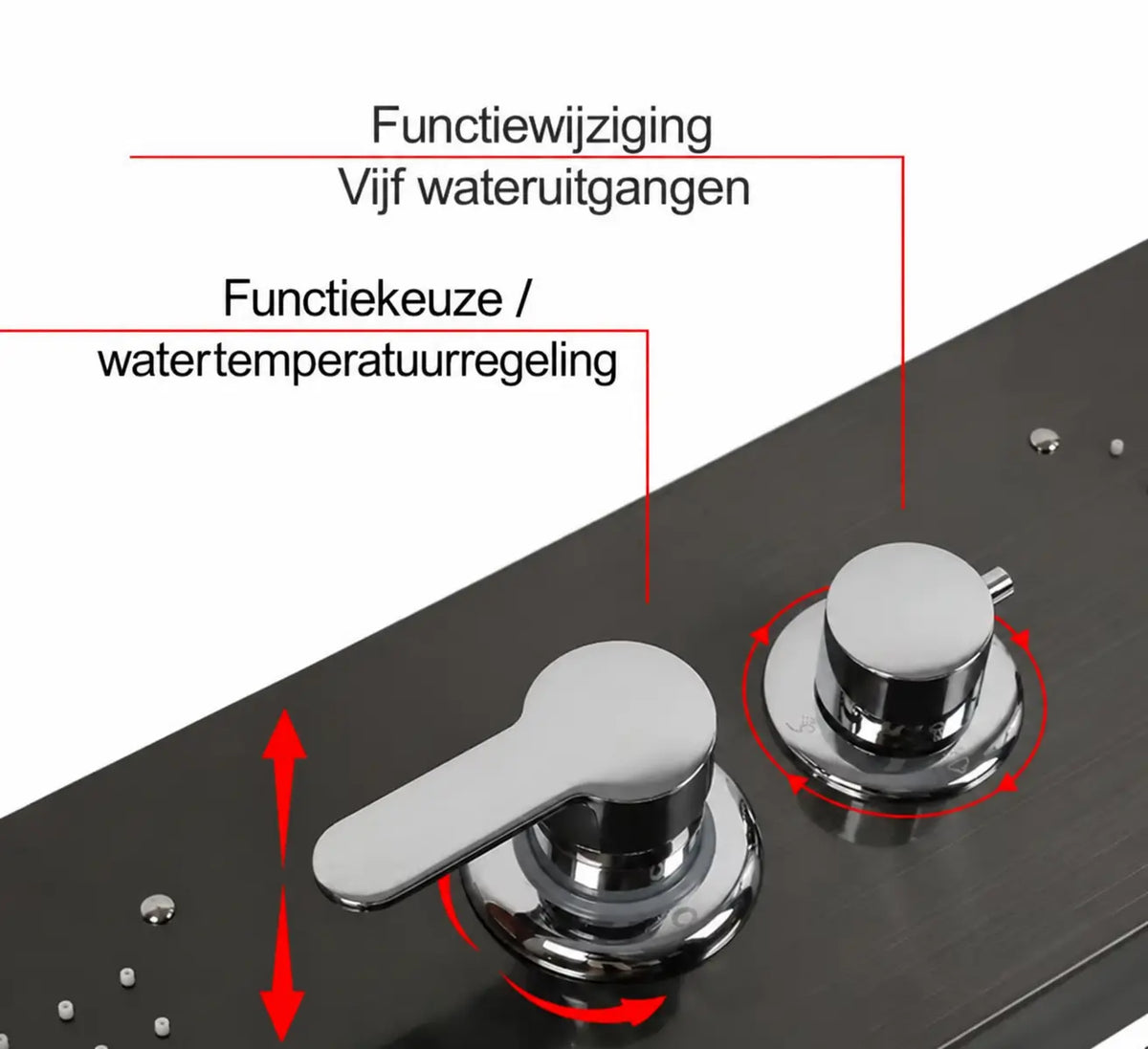 SaniSupreme Verio Douchepaneel Mat Zwart met Regendouche, Waterval, Massagejets, 3-Standen Handdouche en Baduitloop 20x7x140 cm SaniSupreme