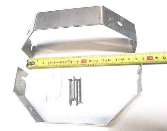 Corner mounting universal for stainless steel shower panels including installation material