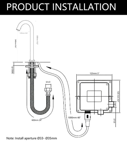 SaniSupreme Wastafel kraan opbouw met automatische sensor 33 cm  koud en/of warm water Sanisupreme