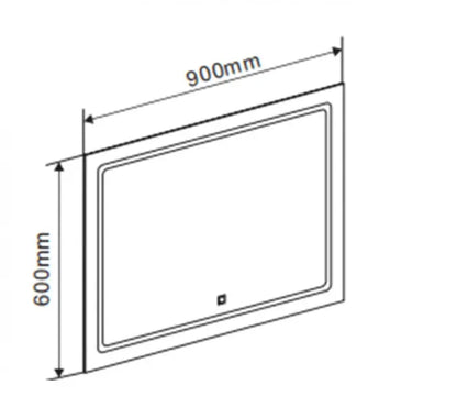 Spiegel Sanisupreme Design Aurora 90x60 cm