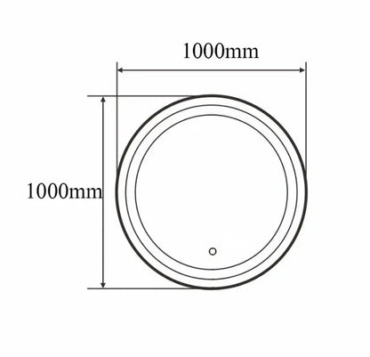 Sanisupreme Badkamerspiegel Mat Zwart Rond 100 cm Sanisupreme