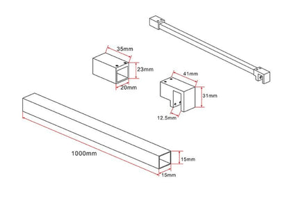 Stabilisatiestang Douchewand Sanisupreme HighLine Series 100 CM inkortbaar gunmetal