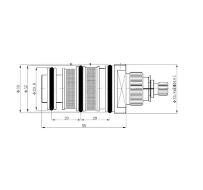 SaniSupreme Thermostatische Mengkraan Cartridge voor SmartPulse 2 en 3 weg mengkranen Sanisupreme