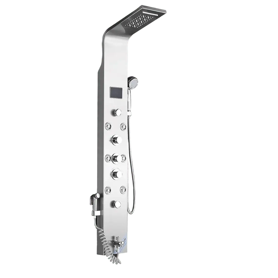 Tweedekans! Douchepaneel Opbouwdouche SaniSupreme® Sicilie met hand - en voetendouche LCD Premium rvs brushed TK4