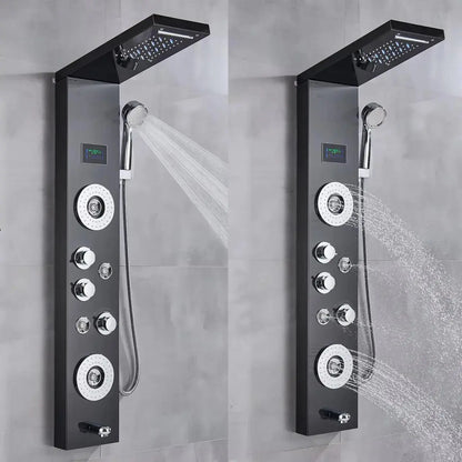 TWEEDEKANS Douchepaneel Opbouwdouche SaniSupreme® Venetië LCD Zwart Geborsteld TK1