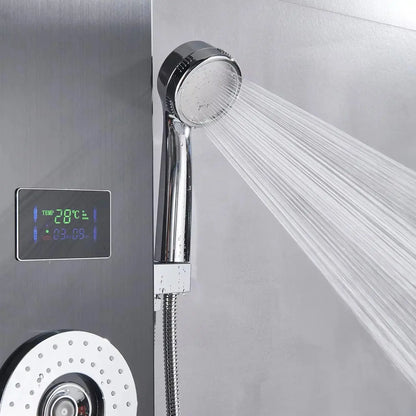 TWEEDEKANS Douchepaneel Opbouwdouche SaniSupreme® Venetië LCD Zwart Geborsteld TK1