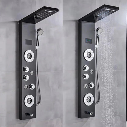 TWEEDEKANS Douchepaneel Opbouwdouche SaniSupreme® Venetië LCD Zwart Geborsteld TK1