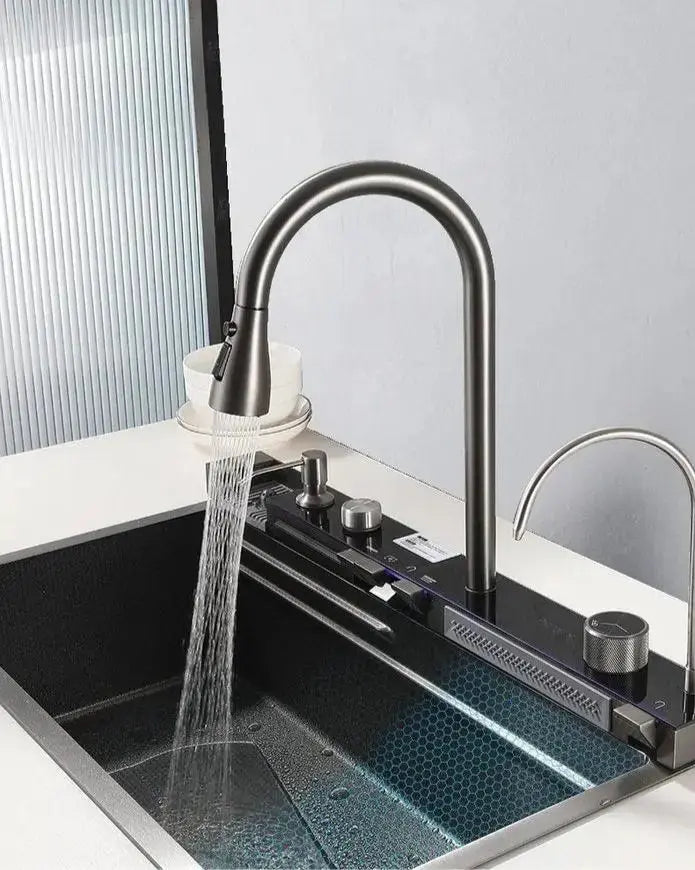 TWEEDEKANS SaniSupreme® Premium HighLine All - in - One Gootsteen - Multifunctioneel met Digitale Display