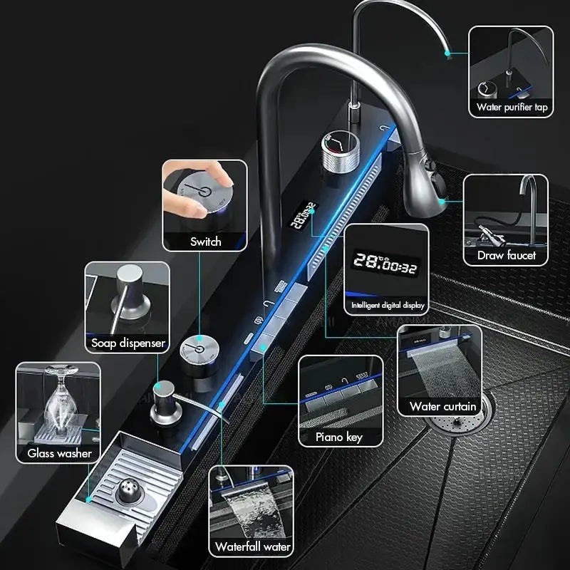 TWEEDEKANS SaniSupreme® Premium HighLine All - in - One Gootsteen - Multifunctioneel met Digitale Display