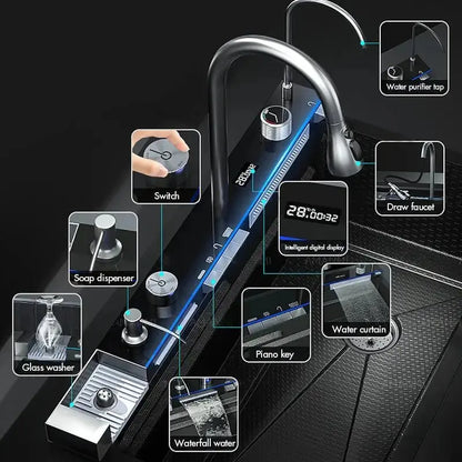 TWEEDEKANS SaniSupreme® Premium HighLine All - in - One Gootsteen - Multifunctioneel met Digitale Display