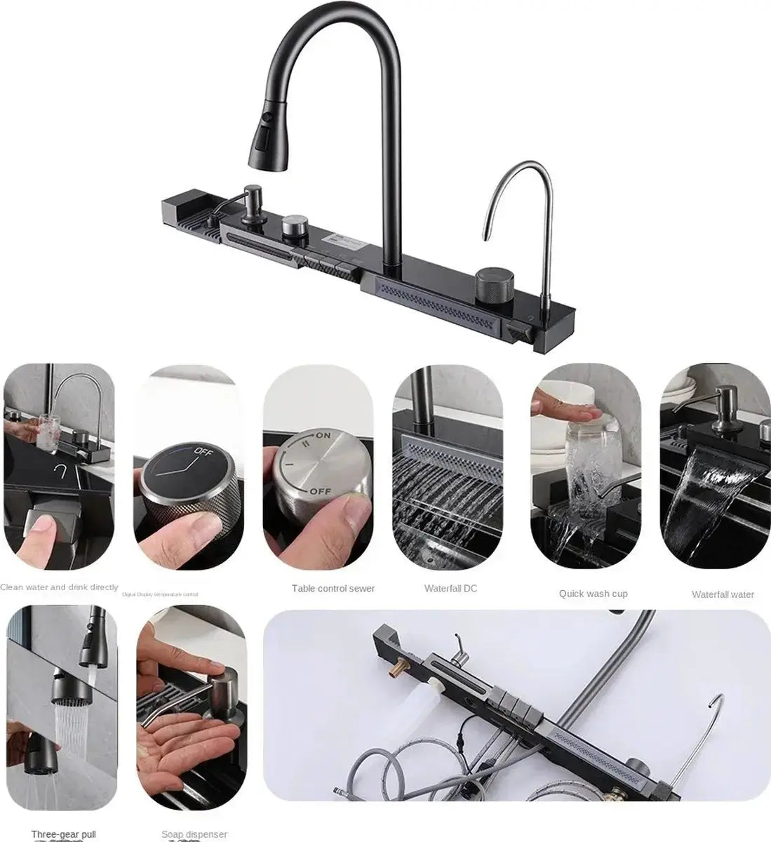 TWEEDEKANS SaniSupreme® Premium HighLine All - in - One Gootsteen - Multifunctioneel met Digitale Display