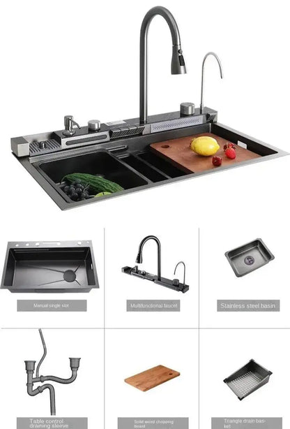 TWEEDEKANS SaniSupreme® Premium HighLine All - in - One Gootsteen - Multifunctioneel met Digitale Display