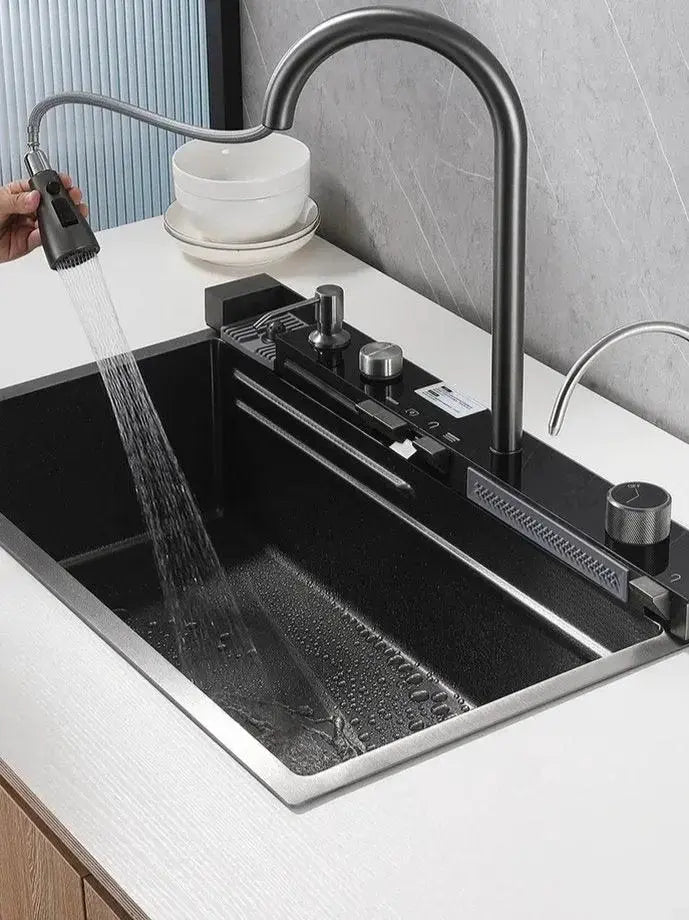 TWEEDEKANS SaniSupreme® Premium HighLine All - in - One Gootsteen - Multifunctioneel met Digitale Display