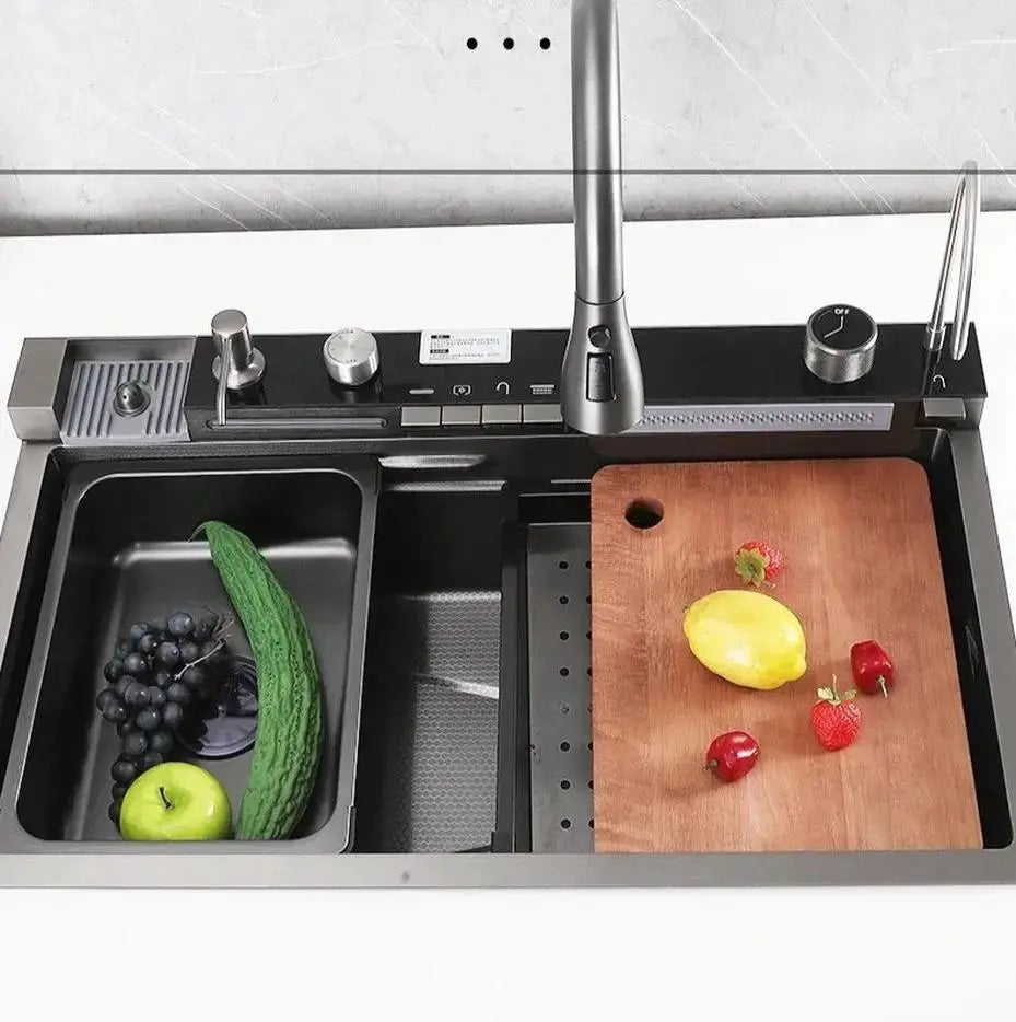 TWEEDEKANS SaniSupreme® Premium HighLine All - in - One Gootsteen - Multifunctioneel met Digitale Display