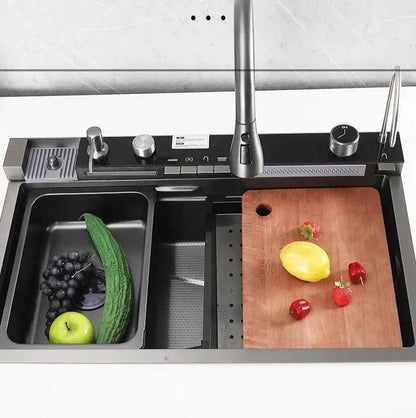 TWEEDEKANS SaniSupreme® Premium HighLine All - in - One Gootsteen - Multifunctioneel met Digitale Display