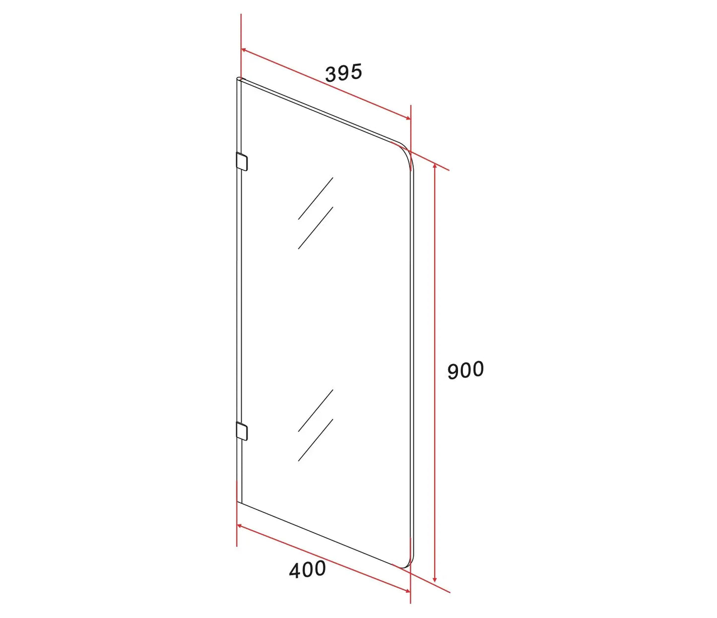 SaniSupreme Urinoir Scheidingswand Milan Zwart Rookglas SaniSupreme