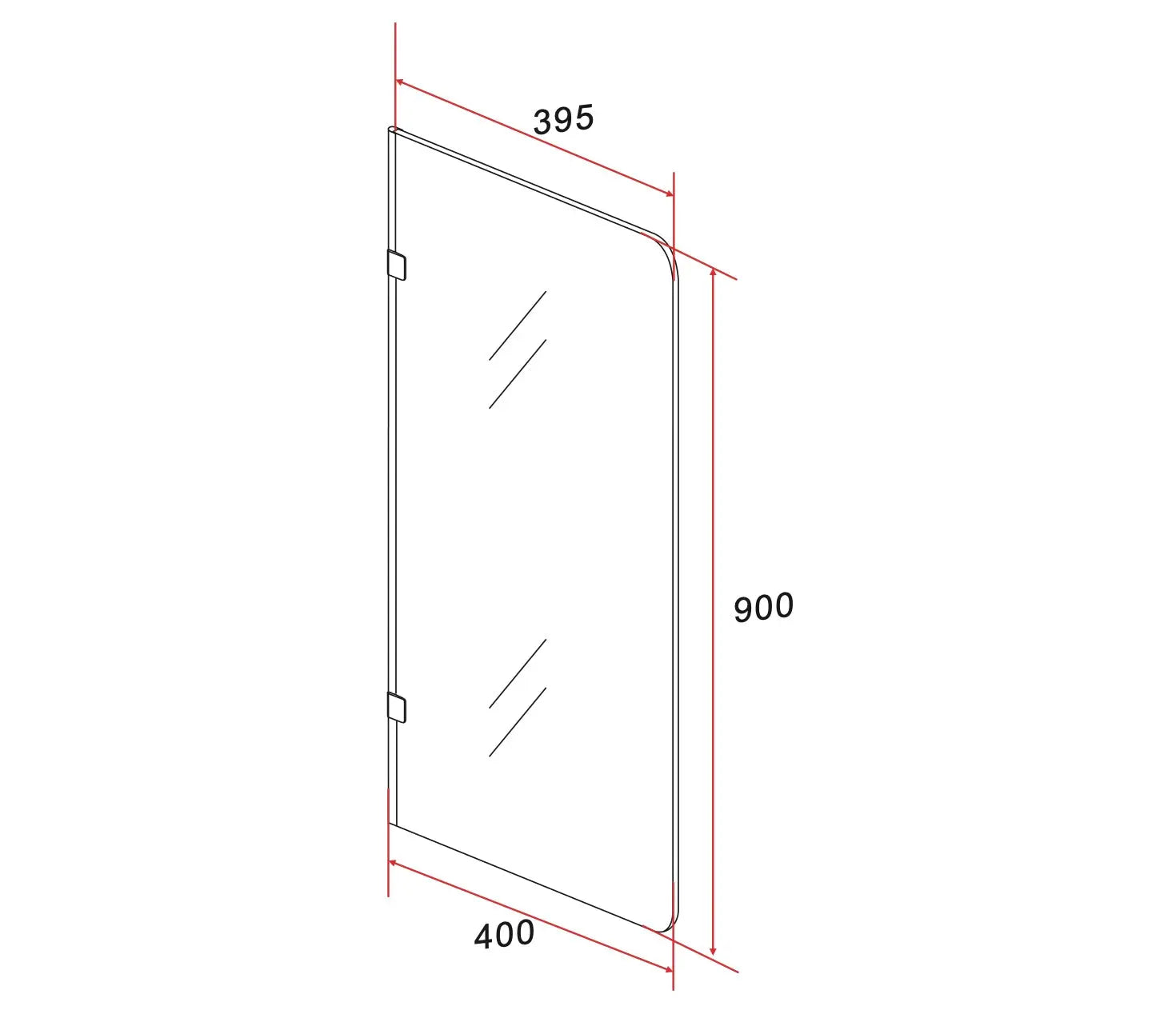SaniSupreme Urinoir Scheidingswand Milan Zwart Rookglas SaniSupreme