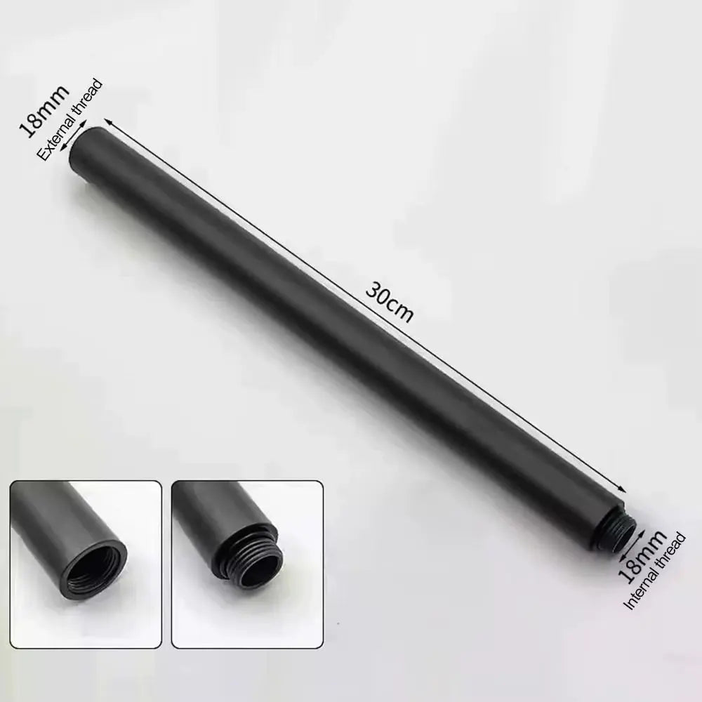 SaniSupreme verlengbuis douche 30 cm rond mat zwart voor Doucheset Aquaflow Sanisupreme