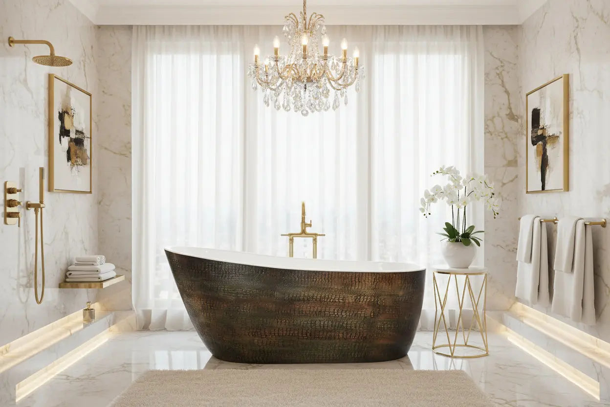 vrijstaand bad Rivara 180 cm Bruin SaniSupreme