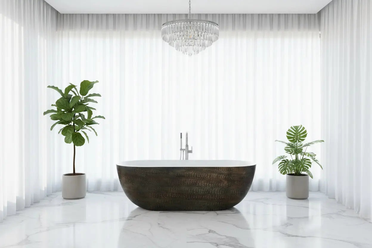 vrijstaand bad Rivara Croco Second 180 cm Bruin SaniSupreme