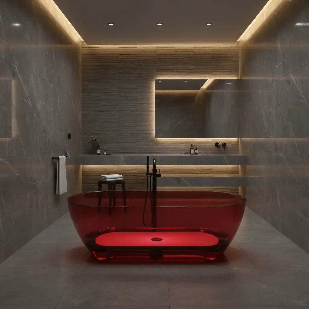 vrijstaand ligbad Transpa Red 170 cm Rood SaniSupreme SaniSupreme