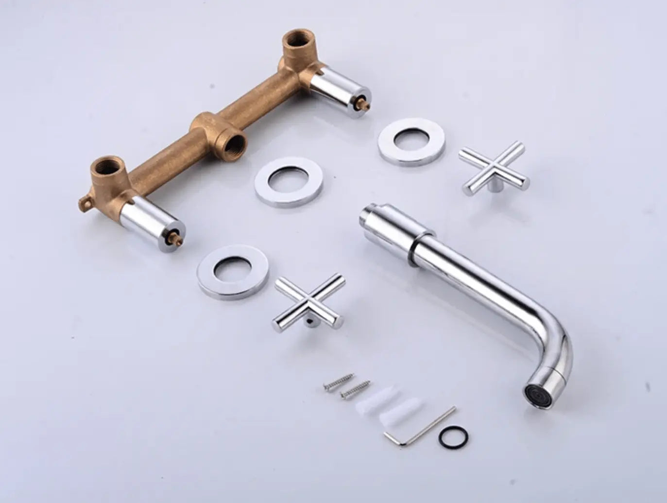 Wastafel kraan Bologna chroom inbouw 2 kranen Type I