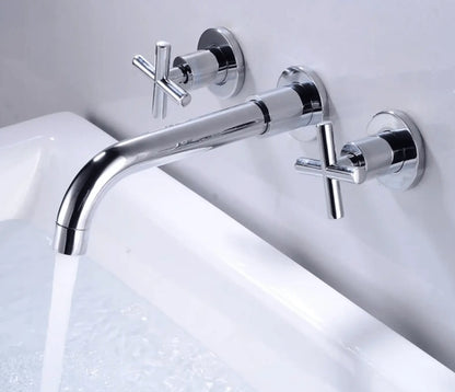 Wastafel kraan Bologna chroom inbouw 2 kranen Type I