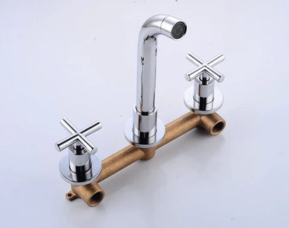 Wastafel kraan Bologna chroom inbouw 2 kranen Type I