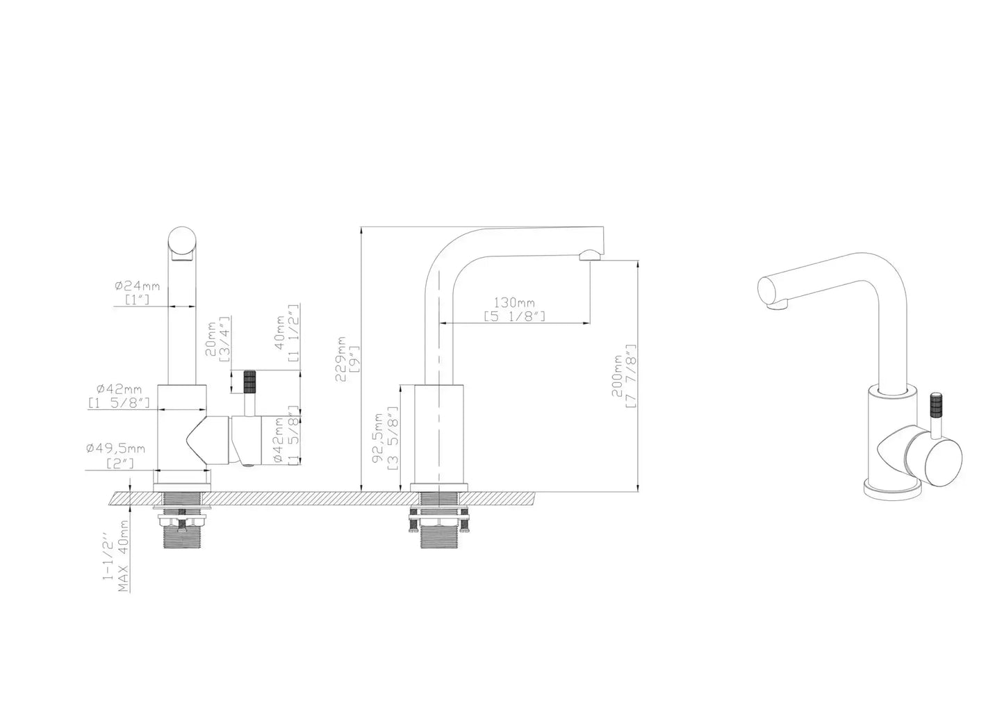 SaniSupreme Wastafelkraan Stria Geborsteld Goud PVD-Coating Cold-start met draaibare uitloop Sanisupreme