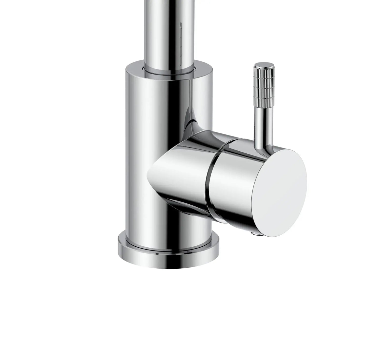 SaniSupreme Wastafelkraan Stria Chroom Glans PVD-Coating Cold-start met draaibare rechte uitloop Sanisupreme